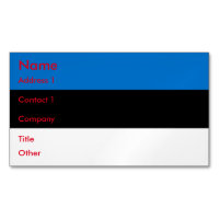 Magnet carte de visite avec drapeau d'Estonie