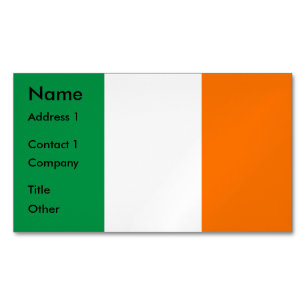 Magnet carte de visite avec drapeau d'Irlande