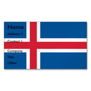 Magnet carte de visite avec drapeau d'Islande