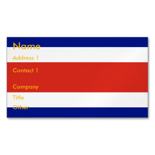 Magnet carte de visite avec drapeau du Costa Rica