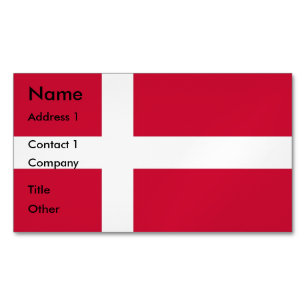 Magnet carte de visite avec drapeau du Danemark