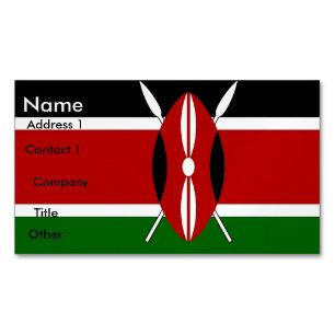 Magnet carte de visite avec drapeau du Kenya