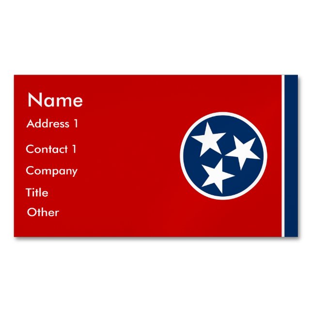 Magnet carte de visite avec drapeau du Tennessee (devant)