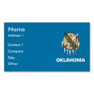 Magnet carte de visite avec le drapeau de l'Oklaho