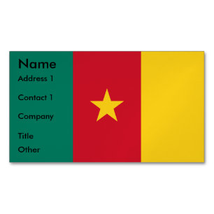 Magnet carte de visite avec le drapeau du Cameroun