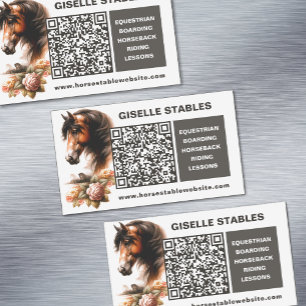 Magnet Carte de visite de cheval avec code QR