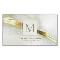 Magnet Carte de visite d'encre or moderne