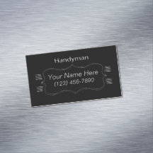 Magnet Carte de visite noir et gris classique