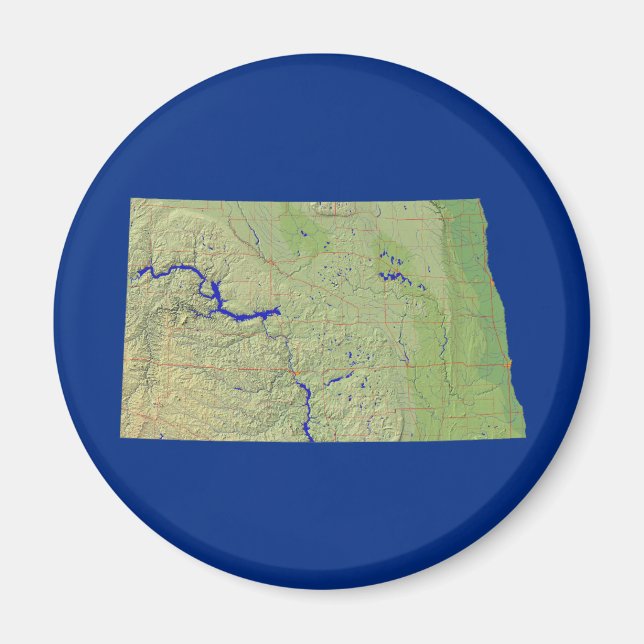Magnet Carte du Dakota du Nord (Devant)