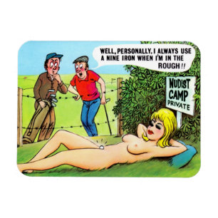 Magnet - Carte postale Comic Golf