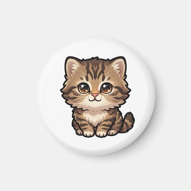 Magnet Chaton Brun Tabby Mignon (Devant)