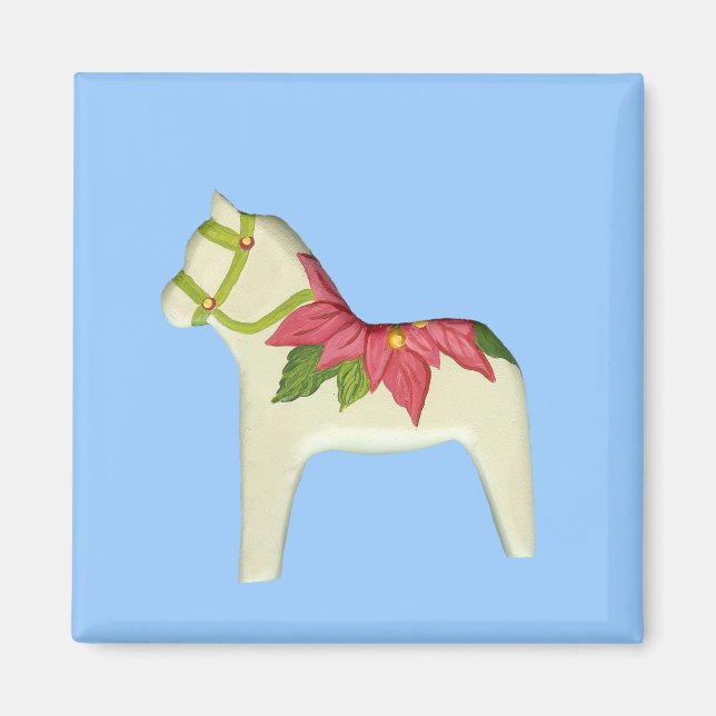 Magnet Cheval Dala Poinsettia (Devant)