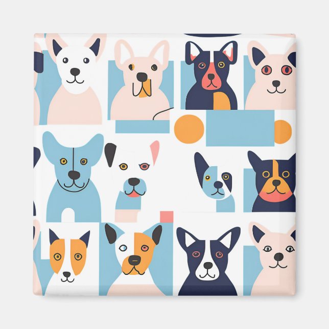 magnet chiens style picasso  (Devant)