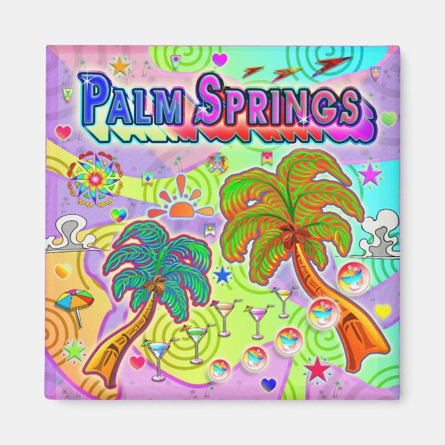 Magnet cible de vacances Palm Springs (Devant)