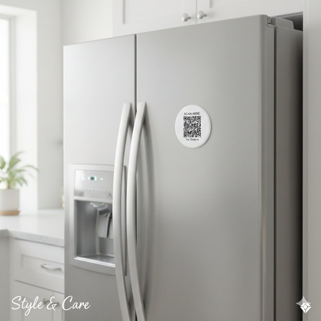 Magnet circulaire de code QR personnalisé - Éteind (Personalized QR Code Round Magnet – Stand Out)