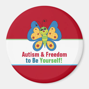 Magnet circulaire de sensibilisation sur l'autisme