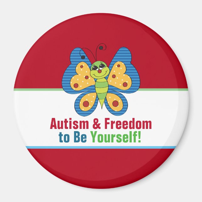 Magnet circulaire de sensibilisation sur l'autisme (Devant)