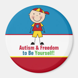 Magnet circulaire de sensibilisation sur l'autisme