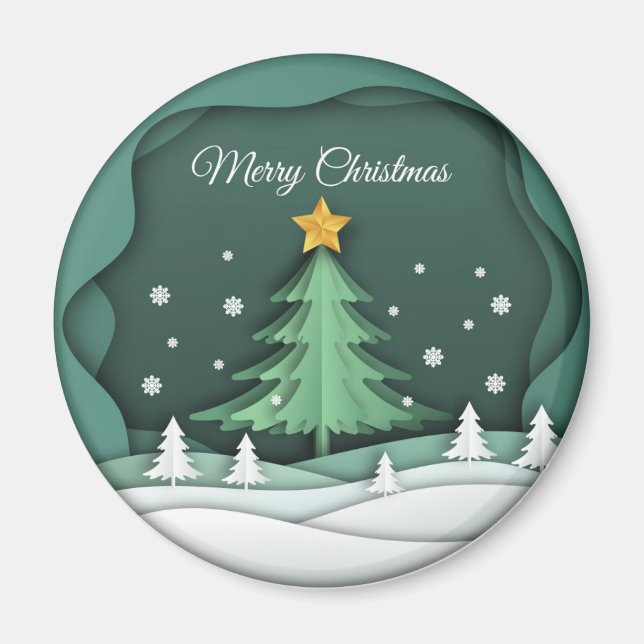 Magnet circulaire "Joyeux Noël" (Devant)