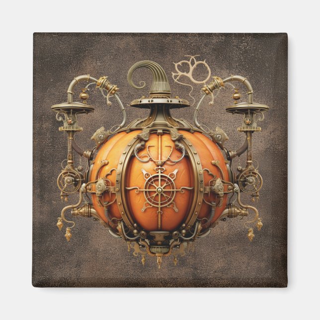Magnet Citrouille Automne Steampunk (Devant)