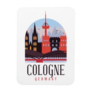 Magnet Cityscape Vintage de Cologne Allemagne