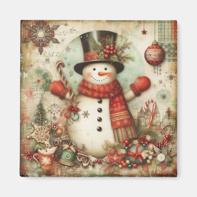 Magnet classique de bonhomme de neige (Devant)
