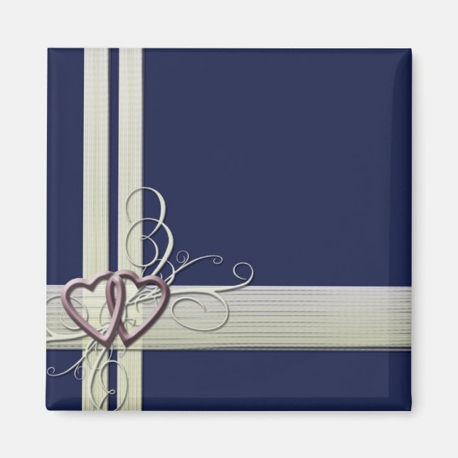 Magnet cœur bleu marine (Devant)