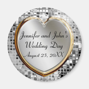 Magnet Coeur Mariage Et Séquins