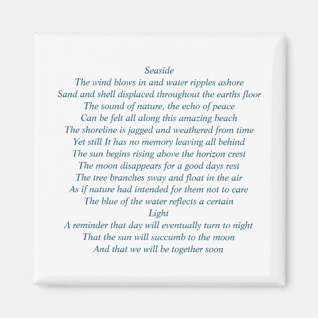 Magnet complet avec poésie originale (Devant)