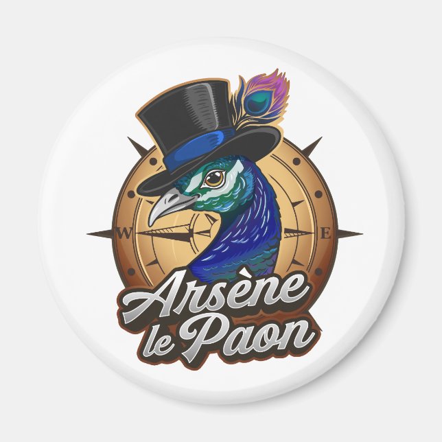 Magnet couleur "Arsène le Paon" (Devant)