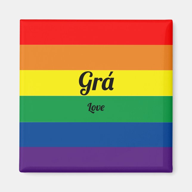 Magnet couleur Gay pride irlandais (Devant)
