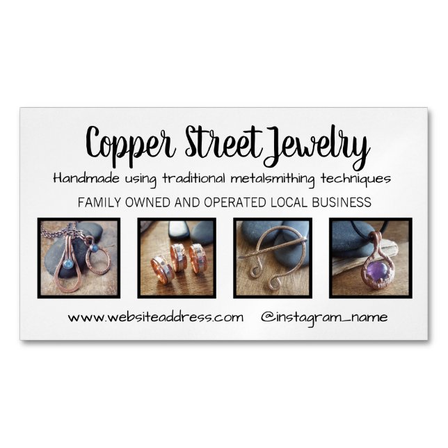 Magnet d'affaires personnalisé avec 4 photos de pr (devant)