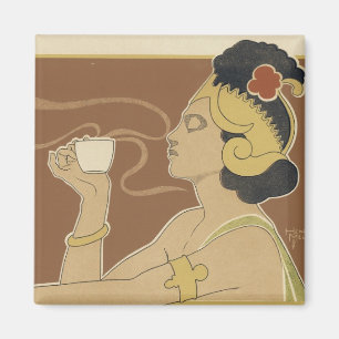 Magnet d'affiche de Nouveau d'art - café/thé