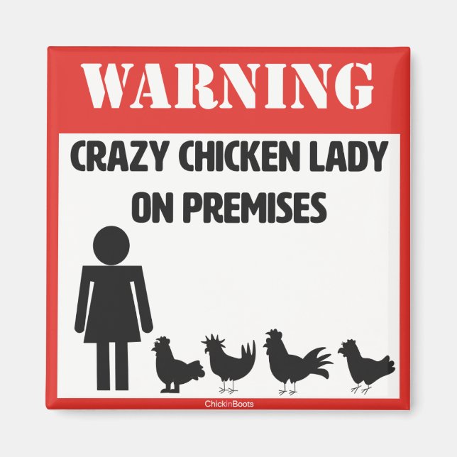 Magnet dame poule folle (Devant)