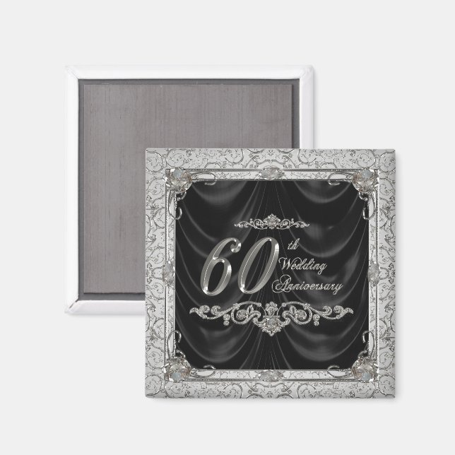 Magnet d'anniversaire du Mariage de diamant (Recto/Verso)