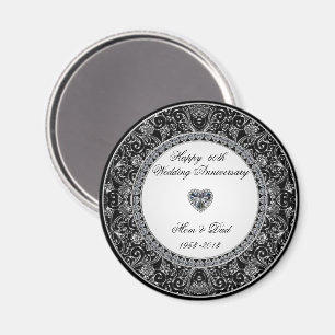 Magnet d'anniversaire du Mariage de diamant