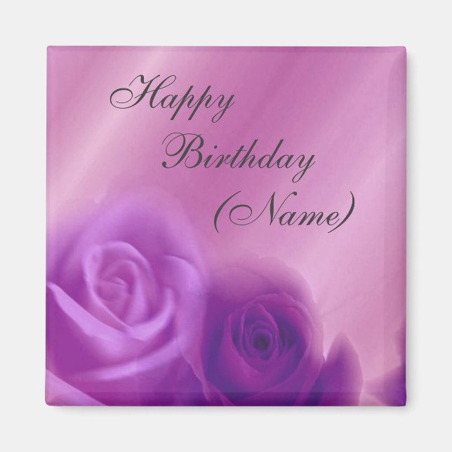 Magnet d'anniversaire Rose violet (Devant)
