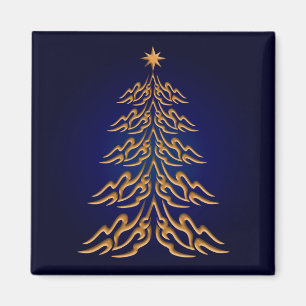 Magnet d'arbre de Noël de Bell bleu