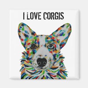 Magnet d'art de chien Corgi