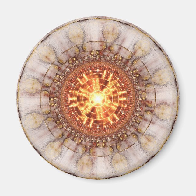 Magnet d'art fractal : Médailon aztèque (Devant)