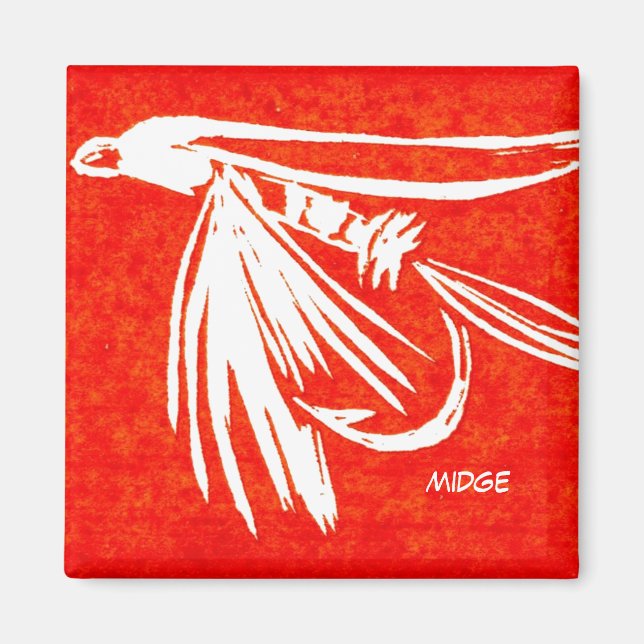 Magnet d'art "Midge Red" de truites (Devant)