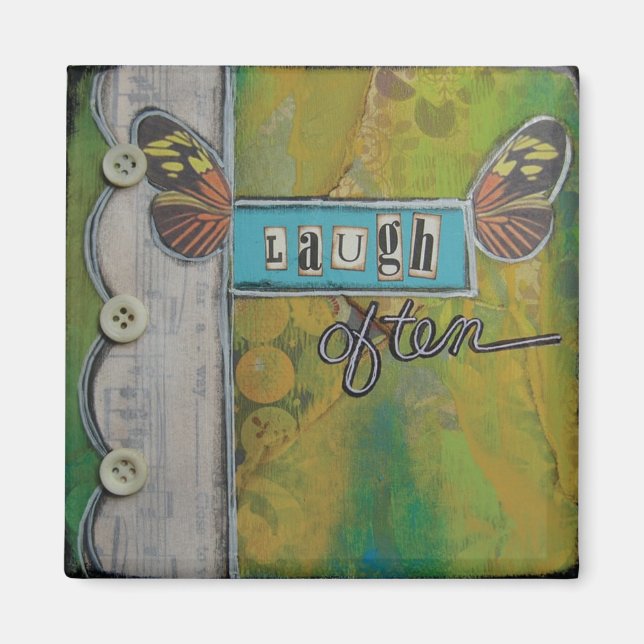 Magnet d'art "Rire souvent" par Nancy Lefko (Devant)