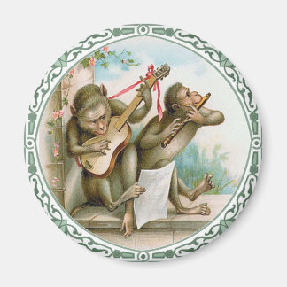 Magnet d'art vintage - Singes anthropomorphes
