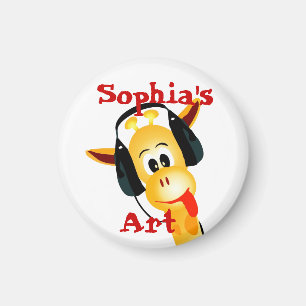 Magnet d'artisanat pour enfant en Giraffe personna