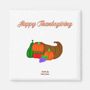 Magnet d'Carré de 2 pouces de Thanksgiving Cornuco