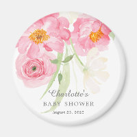 Magnet de Baby shower floral en fleurs printanière
