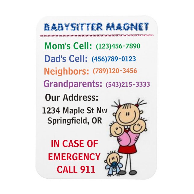 Magnet de baby-sitter (Vertical)