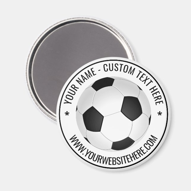 Magnet de balle de soccer personnalisé avec texte  (Recto/Verso)
