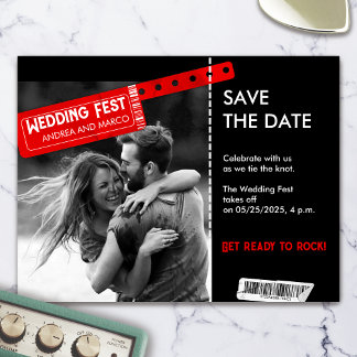 Magnet de billets Mariage Rock and Roll Enregistre