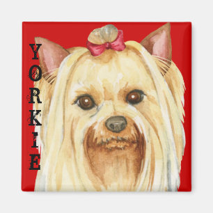 Magnet de blocs de couleur Yorkie